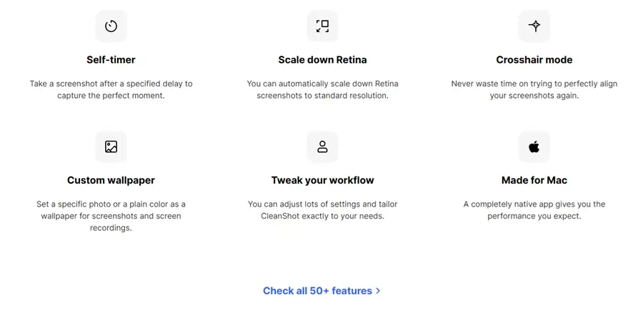 CleanShot X features
